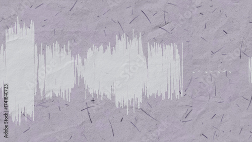 Light purple wall with white paint strokes, textured surface and abstract design