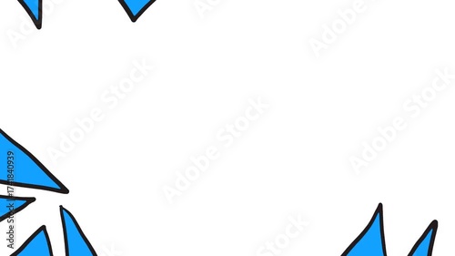 There are shards of glass or sharp triangular shapes sticking out along the edges.