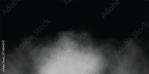 Photos White smoke rising on dark black background with abstract clouds and mist