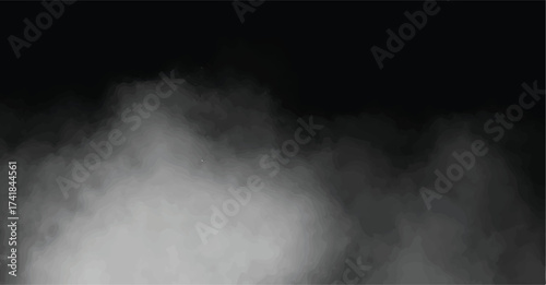 Black smoke and fog on dark abstract background