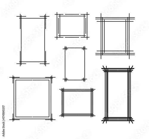 Group of simple frame border.eps