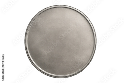 Blank metal coin or medal with transparent background
