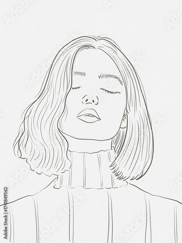 Sketching of a woman