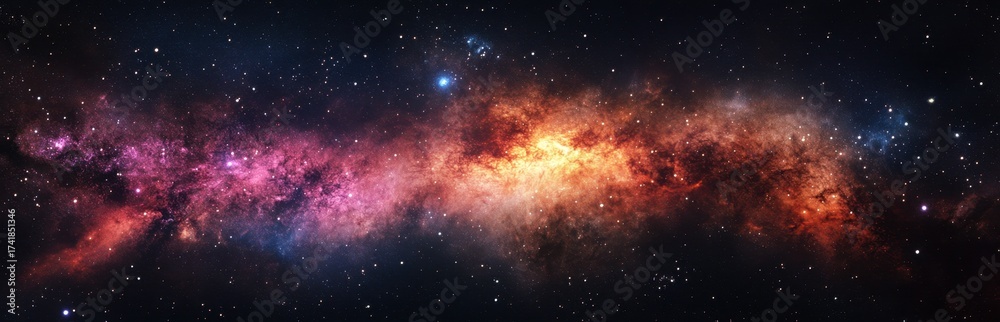 Obraz premium Stunning Cosmic Landscape with Vibrant Colors and Starry Background