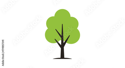 Vibrant green tree icon isolated on white represents nature growth and healthy environment ecology symbol