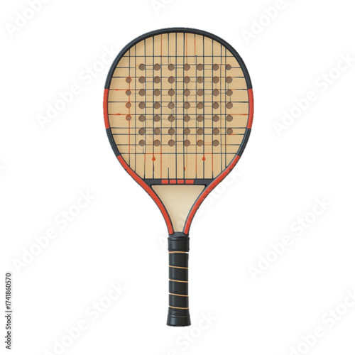 Flat colored padel racket vector illustration on plain background 