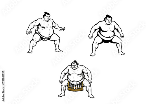 Illustration Sumo Wrestler Silhouettes Collection

