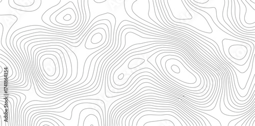 The black grey on white contours vector topography stylized height of the lines. The concept of a conditional geography scheme and the terrain path. Ultra wide. Map vector terrain Illustration. 