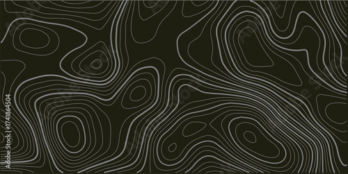 Black and white abstract geometric pattern background, topographic