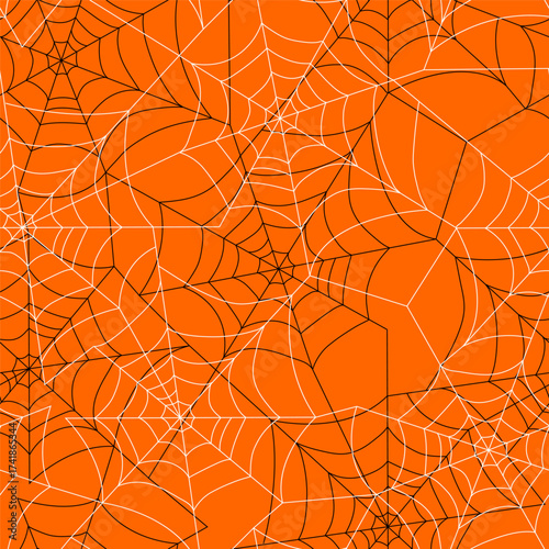 Spiderweb or cobweb seamless pattern background for Halloween. Vector illustration