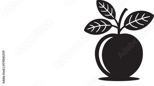 Magical glowing apple with intricate fantasy patterns and cosmic energy emanating silhouette