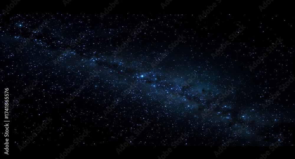 Fototapeta premium Cosmic view of the starry night sky, showcasing numerous bright stars and the Milky Way Galaxy