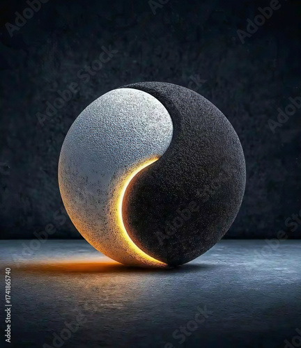 Glowing Black and White Sphere