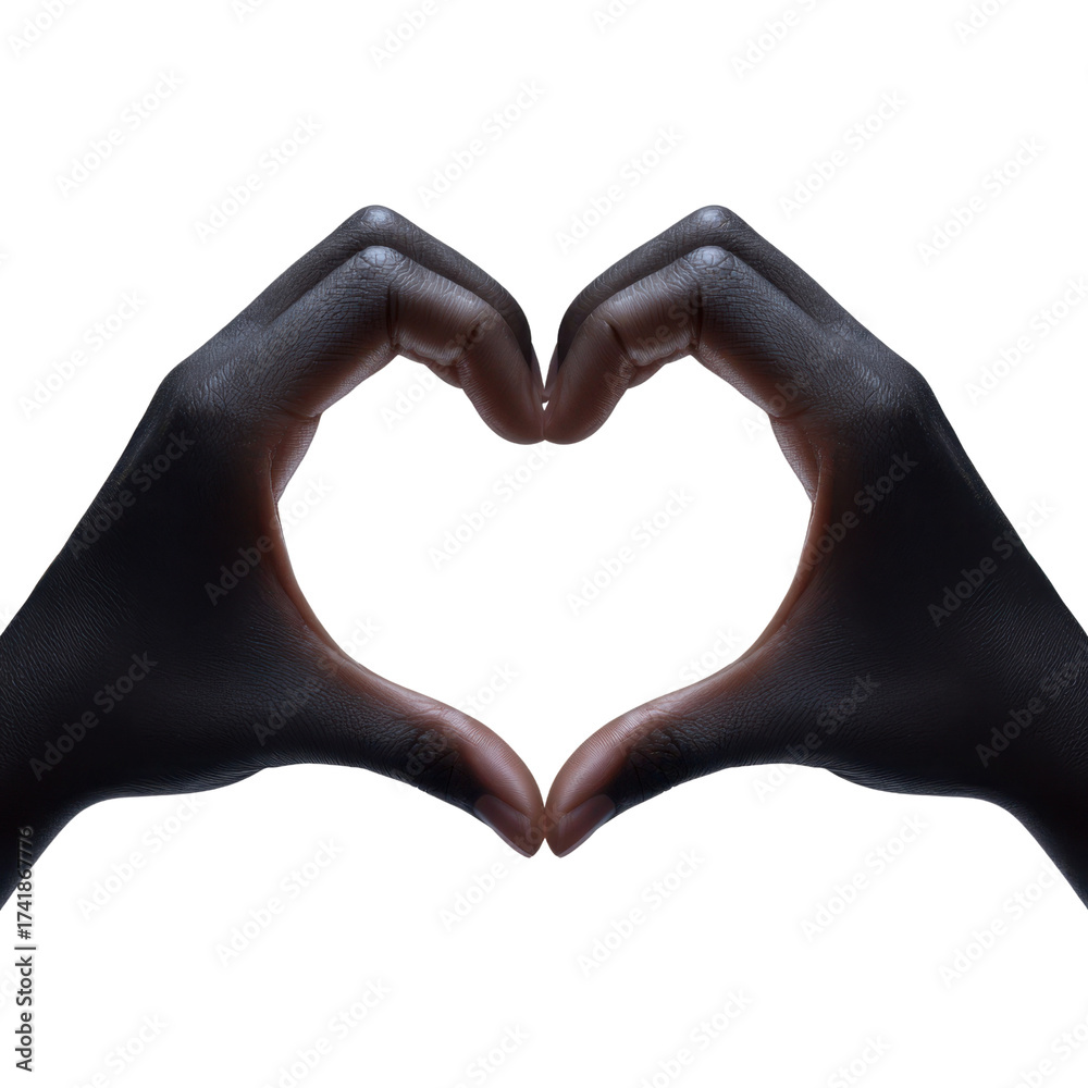 Fototapeta premium Hands Forming Heart Shape Symbolizing Love and Connection on a Solid Background