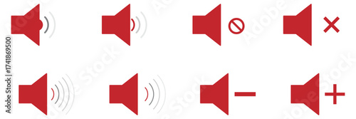 Speaker Set Icon. Sound Icon. volume icon vector illustration