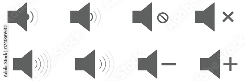 Speaker Set Icon. Sound Icon. volume icon vector illustration