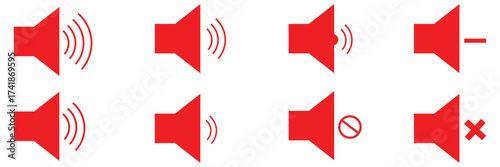 Speaker Set Icon. Sound Icon. volume icon vector illustration