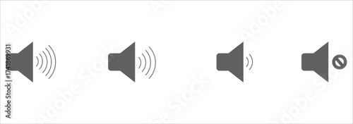 Sound Icon, Speaker icon set. volume icon vector. Sound icon, volume symbol, speaker sign, audio control set.