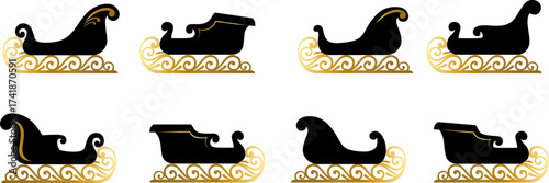 Silhouette of Sleigh for Christmas Decoration