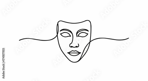 Human mask one line