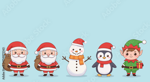 santa claus and snowman