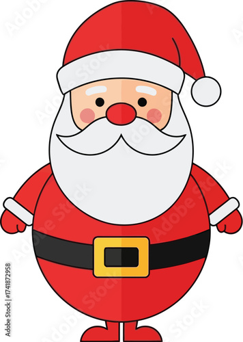 Cartoon santa claus christmas holiday illustration vector image editable vector