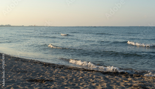 view of the sunset on the beach. Chioggia, Italy.
adriatic sea