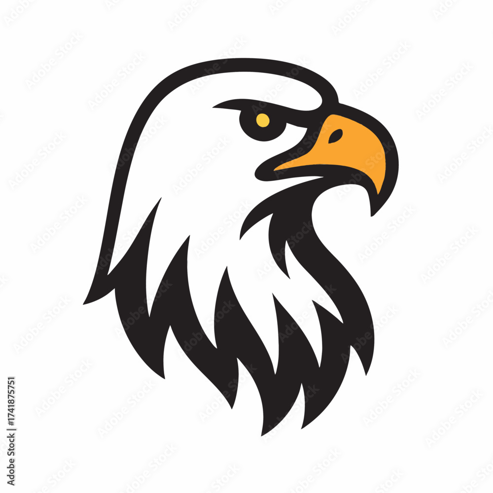 Obraz premium Bold eagle head icon, powerful national symbol