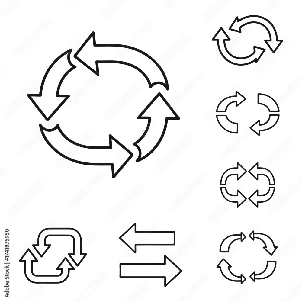 Fototapeta premium Merging arrows icon depicting a convergence point on white background