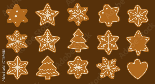 gingerbread cookies collection illustration