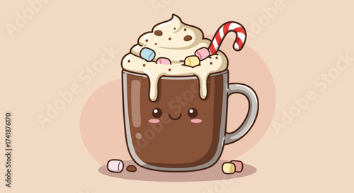 vector illustration of a chocolate ice cream