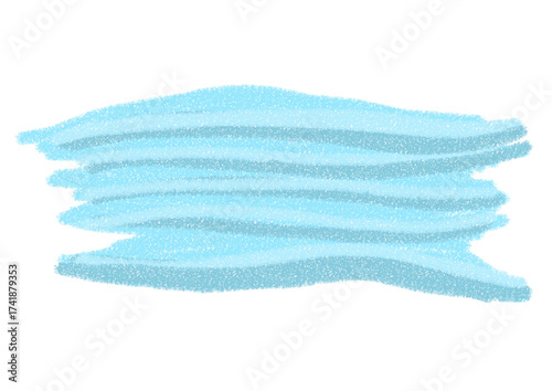 A piece of ocean wave illustrated with rough pencil strokes, child-friendly design element, PNG with transparent background.
