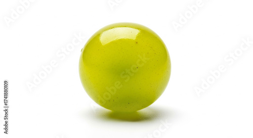 A single, ripe, green grape isolated on white background
