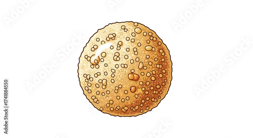 Textured Round Object with Bumps and Shadows.