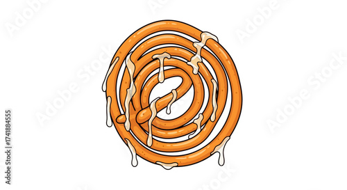 Delicious Indian Sweet Jalebi Food Illustration.