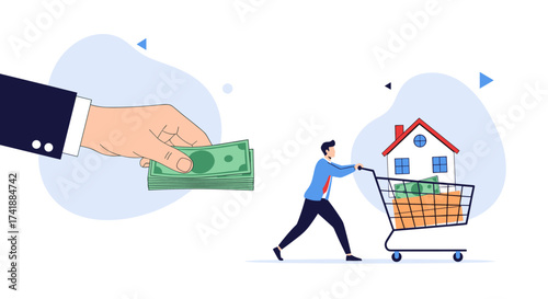 Buying a house using money and mortgage options for financial investment and wealth building.