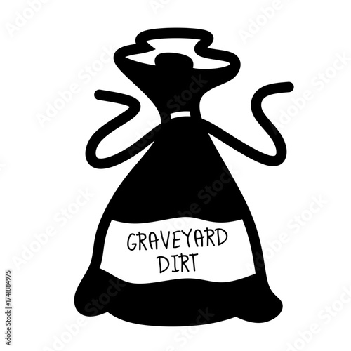 bag of graveyard dirt glyph icon