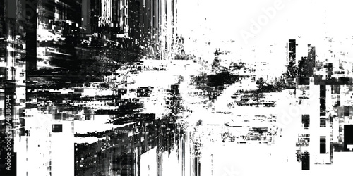 Abstract futuristic grunge glitch background with digital distortion noise, with error visual effect art pattern.