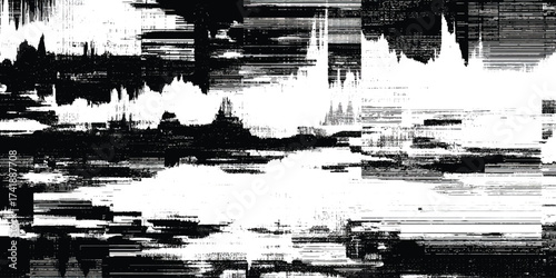 The artwork is highly textured and fragmented, consisting of various distorted shapes, lines, and patterns using for wall decor.