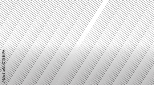 A modern abstract background features a gradient of white to gray, overlaid with evenly spaced, diagonal parallel lines, creating a subtle, rhythmic visual texture and depth