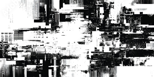 Abstract futuristic grunge glitch background with digital distortion noise, with error visual effect art pattern.