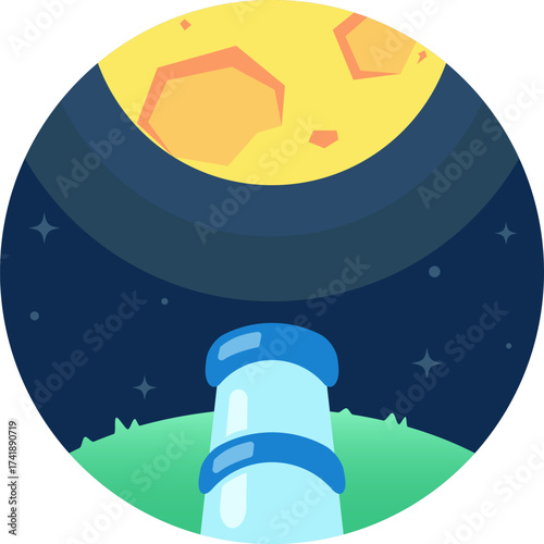 Stargazing at night