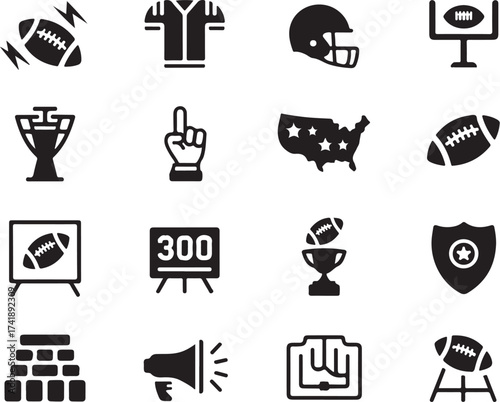 Exciting American football icons for your designs