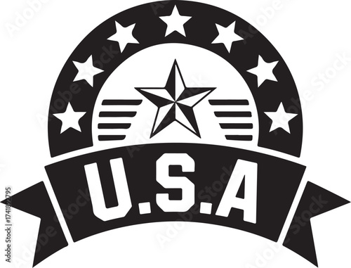 Bold patriotic star banner celebrating USA pride