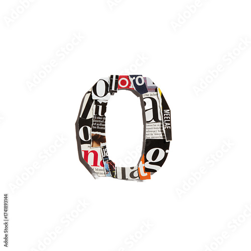 Letter O Collage on White Background