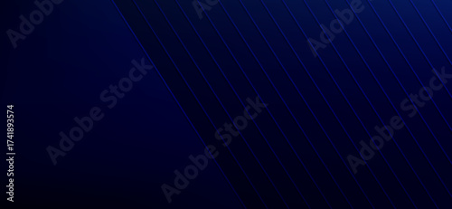 A dark navy backdrop features linear elements across the upper right quadrant, transitioning into a solid dark blue field for a sophisticated and minimalist visual experience