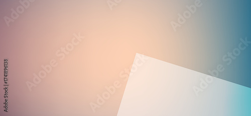 The gradient background features soft peach hues blending into cool turquoise tones, with a crisp white triangular shape creating a minimalist yet modern aesthetic, ideal for various projects