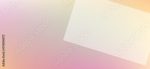 A soft gradient transitions from peach to pink with a contrasting white rectangle floating across the gentle backdrop, creating a minimalist, serene and calming aesthetic
