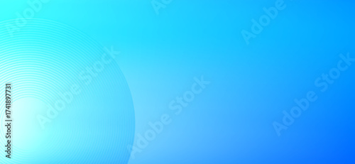 A gradient of light cyan and vivid blue hues forms the backdrop, complemented by subtle, concentric circular designs emanating from the lower-left corner, creating a serene visual effect