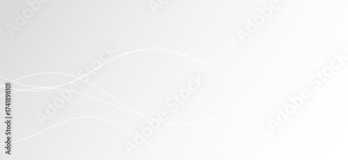 A pristine white and light gray gradient background features soft, flowing white lines creating a sense of calm and minimalist elegance across the subtly textured surface